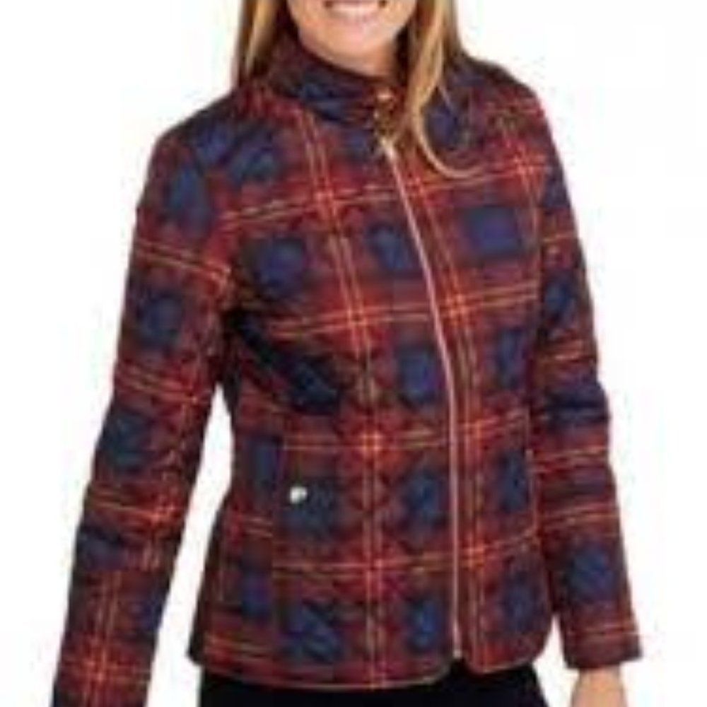 Faded Glory Tartan Plaid Quilted Puffer Jacket Sz XL Lk New